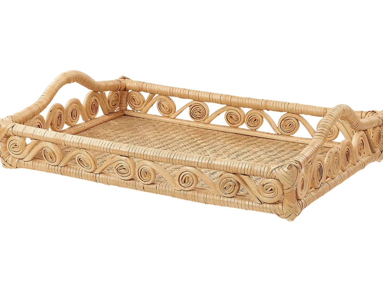 Outlet Beliani Vassoio CALAYAN Rattan Beige Beige Naturale