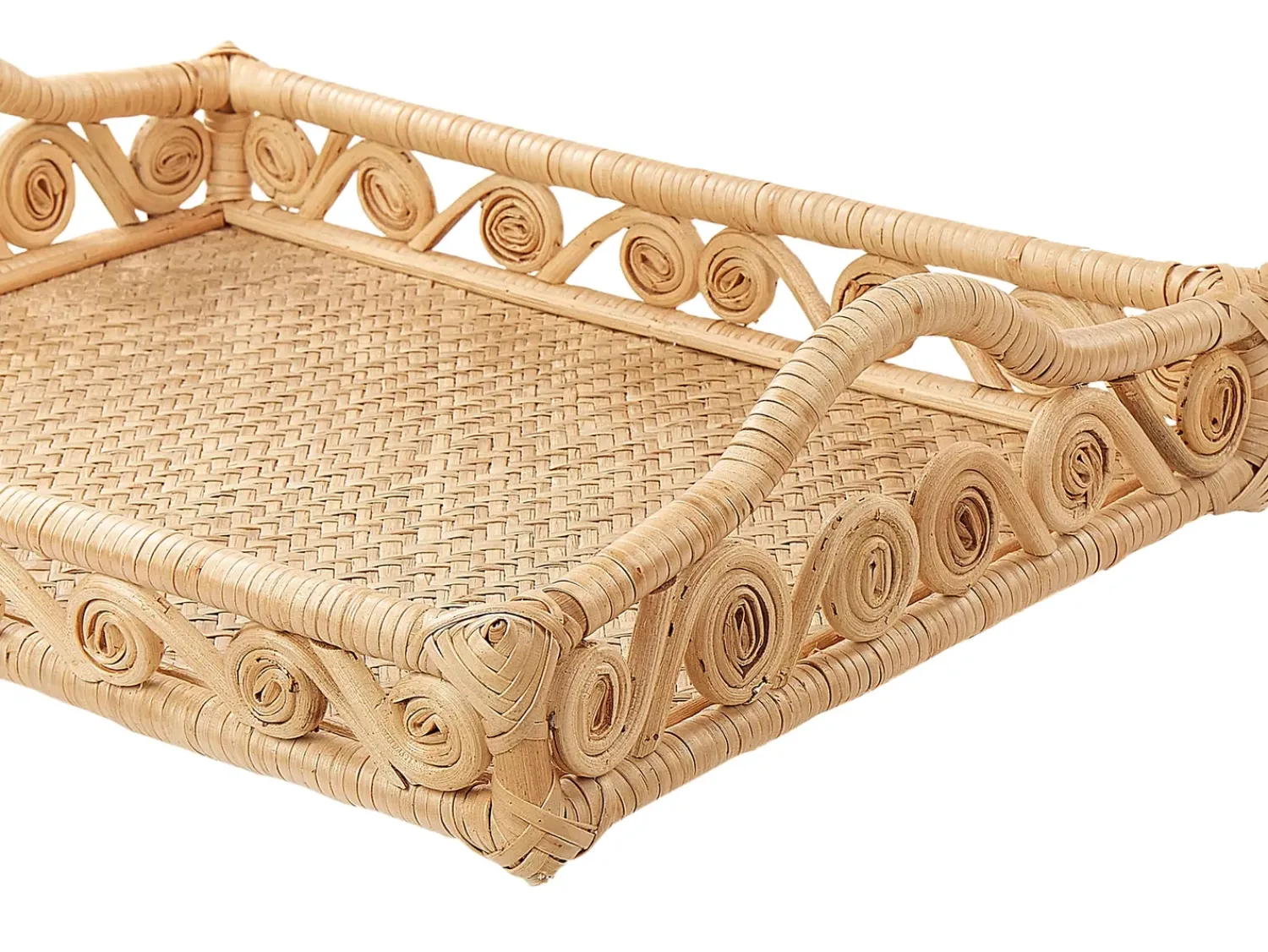 Outlet Beliani Vassoio CALAYAN Rattan Beige Beige Naturale
