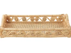 Outlet Beliani Vassoio CALAYAN Rattan Beige Beige Naturale