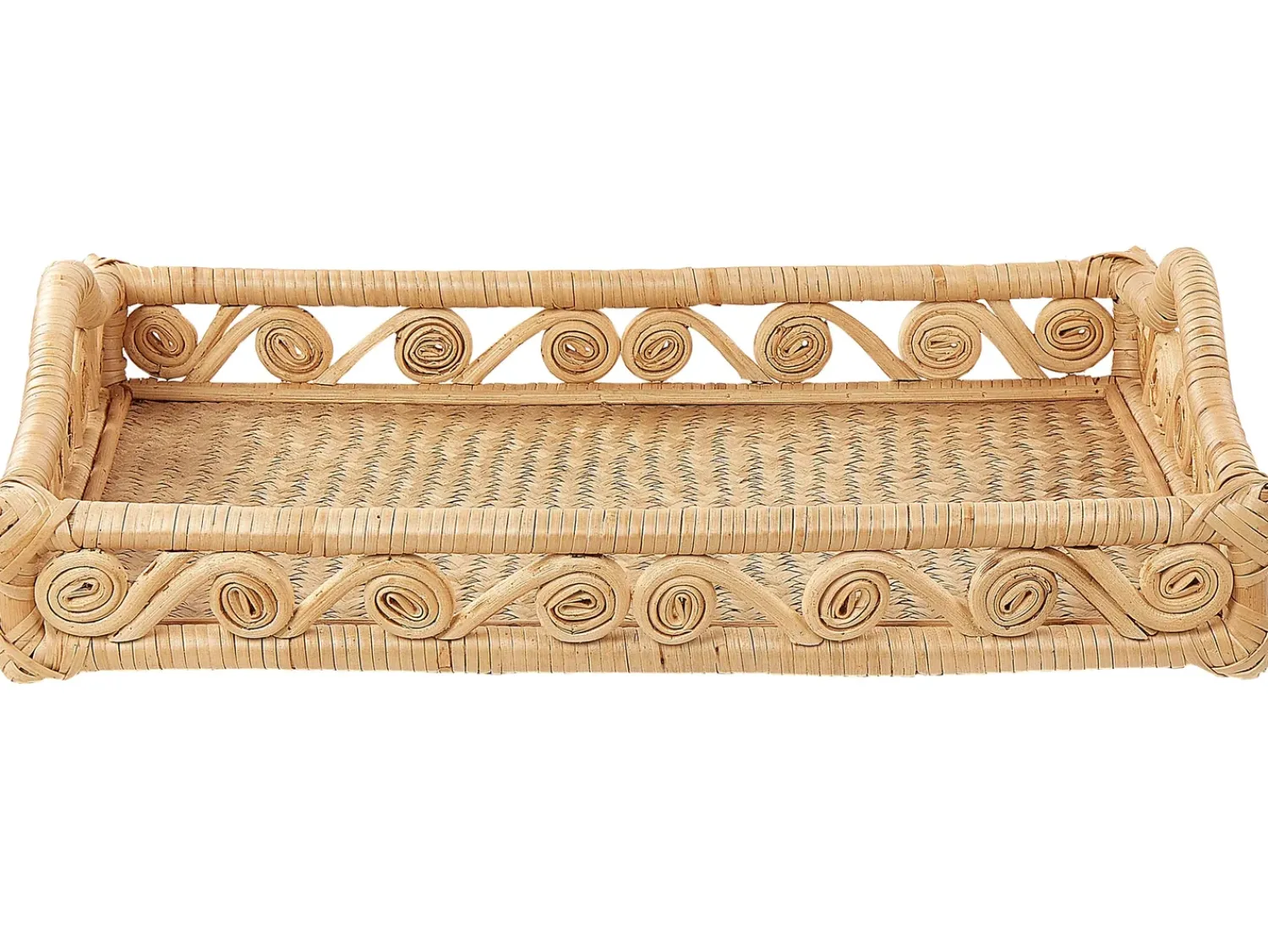 Outlet Beliani Vassoio CALAYAN Rattan Beige Beige Naturale