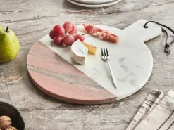 Best Beliani Vassoio da portata ACHARNES Pietra Marmo bianco Bianco Multicolore