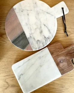 Best Beliani Vassoio da portata ACHARNES Pietra Marmo bianco Bianco Multicolore