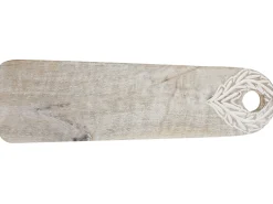 Clearance Beliani Vassoio da portata ASUAN Legno di mango Marrone chiaro Bianco Marrone