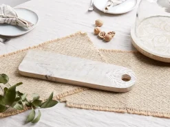 Clearance Beliani Vassoio da portata ASUAN Legno di mango Marrone chiaro Bianco Marrone
