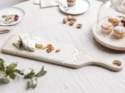 Hot Beliani Vassoio da portata EDFU Legno di mango Marrone chiaro Bianco Marrone