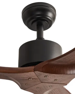 Beliani Ventilatore a soffitto ARANI con telecomando Marrone scuro Marrone Nero