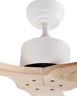Best Beliani Ventilatore a soffitto ARANI con telecomando Marrone chiaro Bianco Marrone