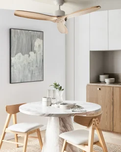 Best Beliani Ventilatore a soffitto ARANI con telecomando Marrone chiaro Bianco Marrone
