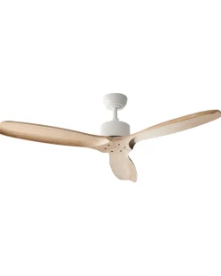 Best Beliani Ventilatore a soffitto ARANI con telecomando Marrone chiaro Bianco Marrone