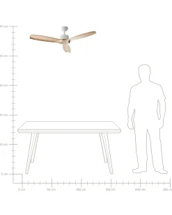 Best Beliani Ventilatore a soffitto ARANI con telecomando Marrone chiaro Bianco Marrone