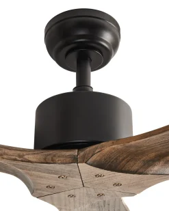 New Beliani Ventilatore a soffitto ARANI con telecomando Marrone Marrone Nero