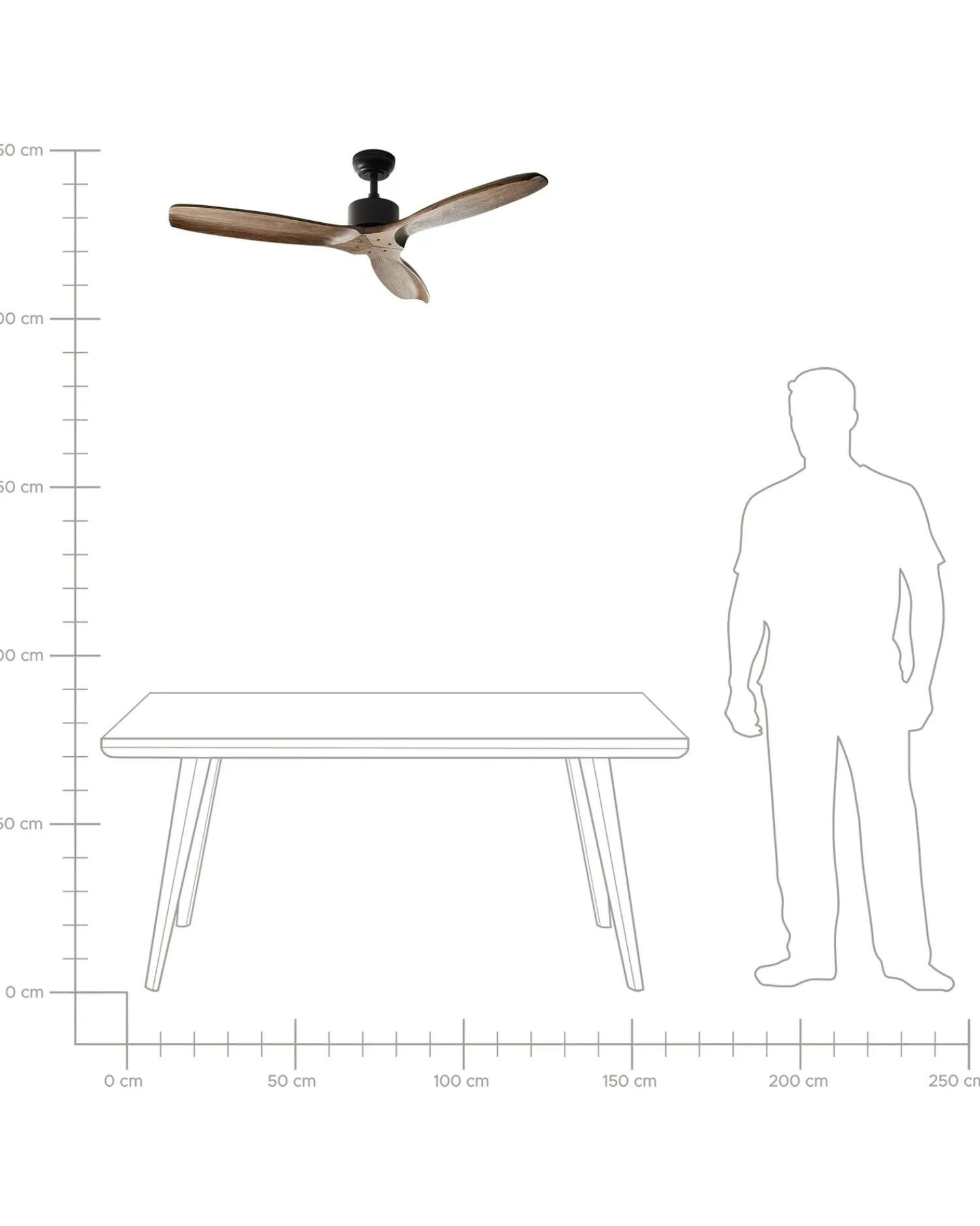 New Beliani Ventilatore a soffitto ARANI con telecomando Marrone Marrone Nero