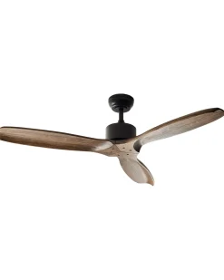 New Beliani Ventilatore a soffitto ARANI con telecomando Marrone Marrone Nero
