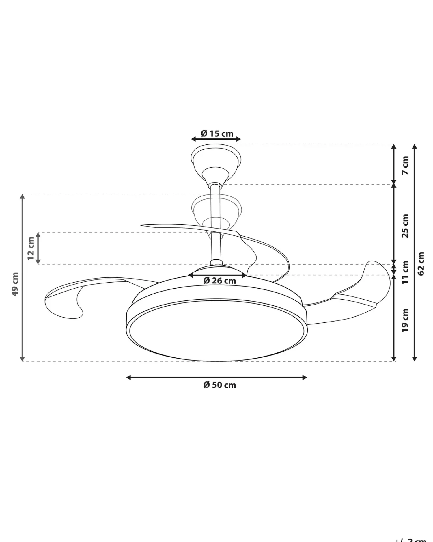 Sale Beliani Ventilatore a soffitto con luce IBAR con telecomando LED Trasparente Bianco Trasparente Argento
