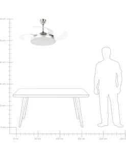 Sale Beliani Ventilatore a soffitto con luce IBAR con telecomando LED Trasparente Bianco Trasparente Argento