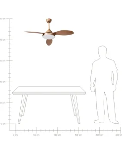 Clearance Beliani Ventilatore a soffitto con luce MUDDY con telecomando chiaro Marrone