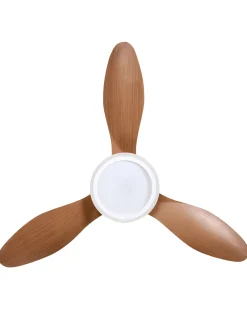 Clearance Beliani Ventilatore a soffitto con luce MUDDY con telecomando chiaro Marrone