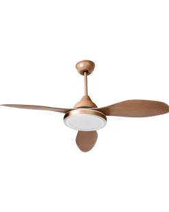 Clearance Beliani Ventilatore a soffitto con luce MUDDY con telecomando chiaro Marrone