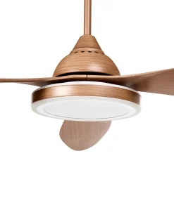 Clearance Beliani Ventilatore a soffitto con luce MUDDY con telecomando chiaro Marrone