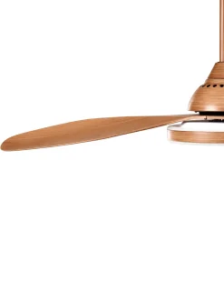 Clearance Beliani Ventilatore a soffitto con luce MUDDY con telecomando chiaro Marrone