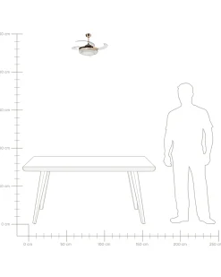 Best Beliani Ventilatore a soffitto con luce ASHLEY con telecomando Oro