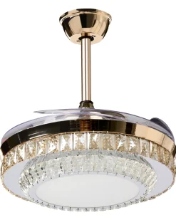 Best Beliani Ventilatore a soffitto con luce ASHLEY con telecomando Oro