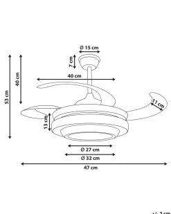 Best Beliani Ventilatore a soffitto con luce ASHLEY con telecomando Oro