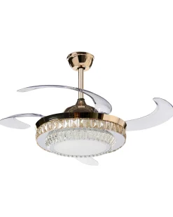 Best Beliani Ventilatore a soffitto con luce ASHLEY con telecomando Oro