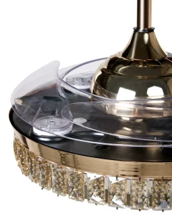 Best Beliani Ventilatore a soffitto con luce ASHLEY con telecomando Oro