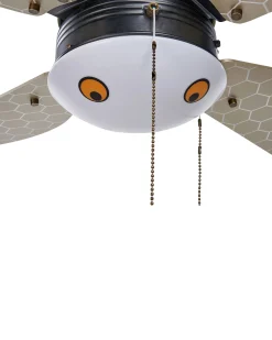 Outlet Beliani Ventilatore a soffitto con luce DOLORES LED Giallo Giallo Grigio Nero