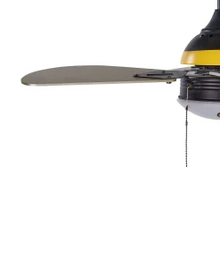 Outlet Beliani Ventilatore a soffitto con luce DOLORES LED Giallo Giallo Grigio Nero