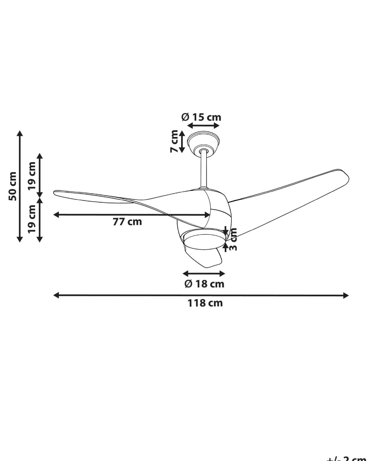 Hot Beliani Ventilatore a soffitto con luce PARIA con telecomando Marrone