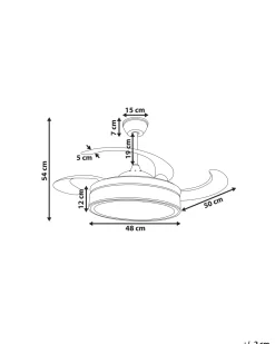 Hot Beliani Ventilatore a soffitto con luce FREMONT con telecomando LED Bianco Bianco Marrone