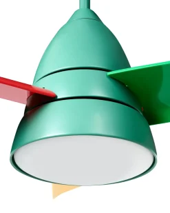 Discount Beliani Ventilatore a soffitto con luce STRAWBERRY con telecomando Multicolore Giallo Rosso Verde Multicolore