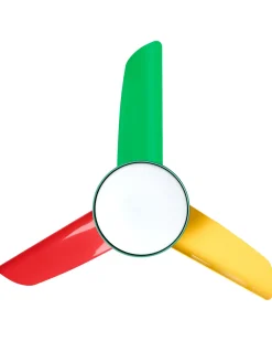 Discount Beliani Ventilatore a soffitto con luce STRAWBERRY con telecomando Multicolore Giallo Rosso Verde Multicolore