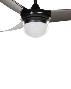Clearance Beliani Ventilatore a soffitto con luce JIBOA con telecomando Nero