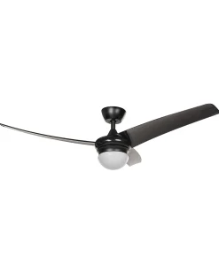 Clearance Beliani Ventilatore a soffitto con luce JIBOA con telecomando Nero