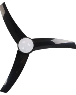 Clearance Beliani Ventilatore a soffitto con luce JIBOA con telecomando Nero