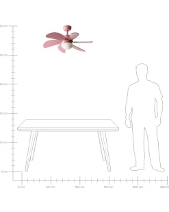 Hot Beliani Ventilatore a soffitto con luce LOGAR con telecomando LED Rosa