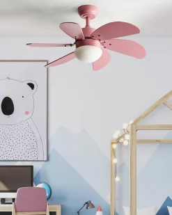 Hot Beliani Ventilatore a soffitto con luce LOGAR con telecomando LED Rosa