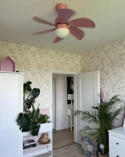 Hot Beliani Ventilatore a soffitto con luce LOGAR con telecomando LED Rosa