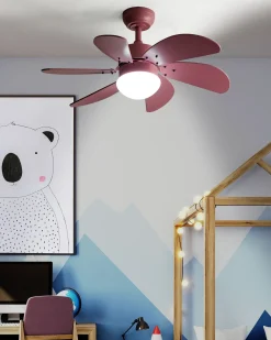 Hot Beliani Ventilatore a soffitto con luce LOGAR con telecomando LED Rosa
