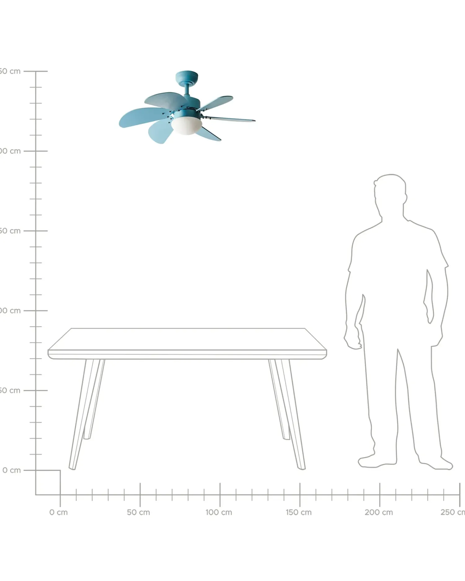 Best Beliani Ventilatore a soffitto con luce LOGAR con telecomando LED Blu