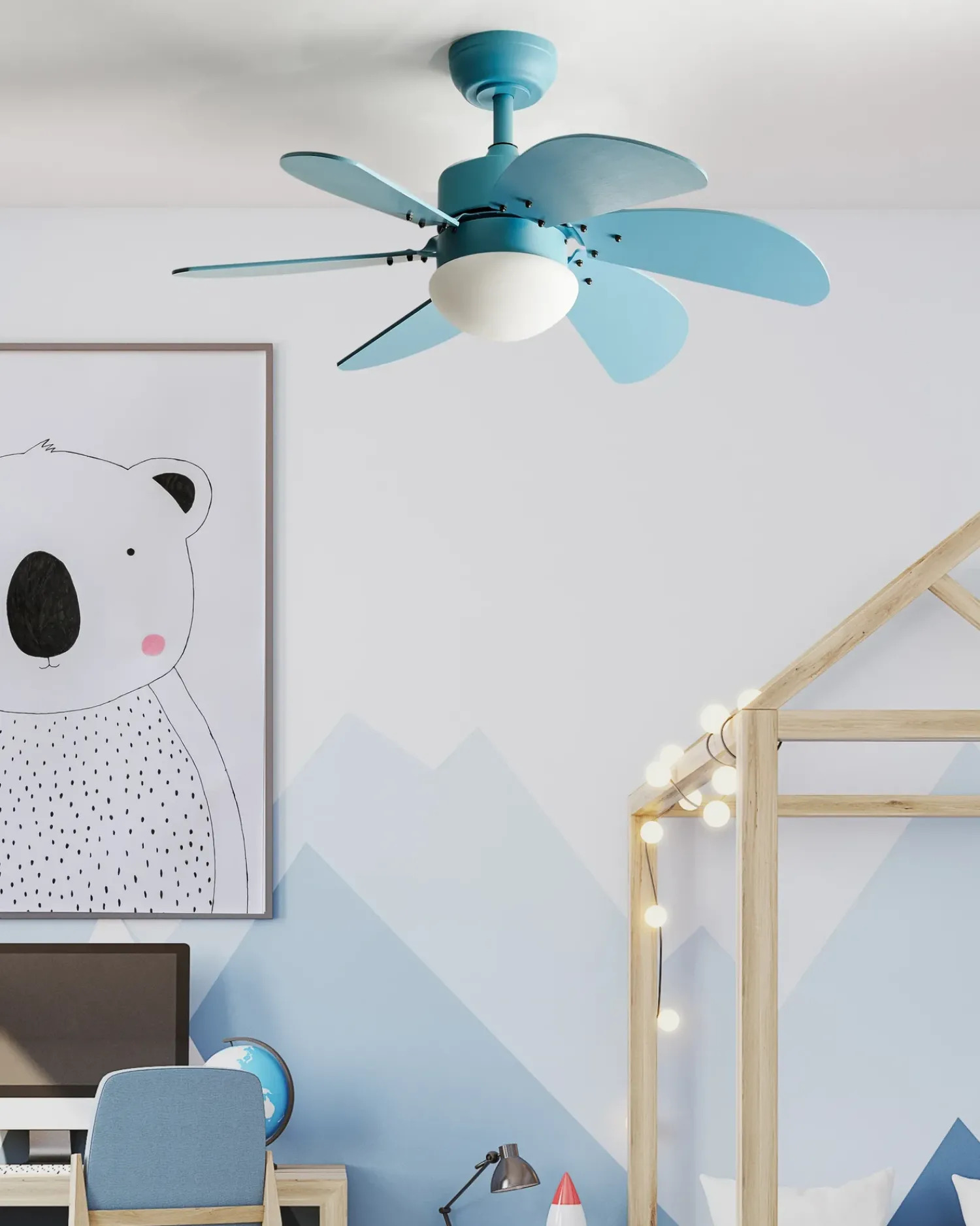 Best Beliani Ventilatore a soffitto con luce LOGAR con telecomando LED Blu