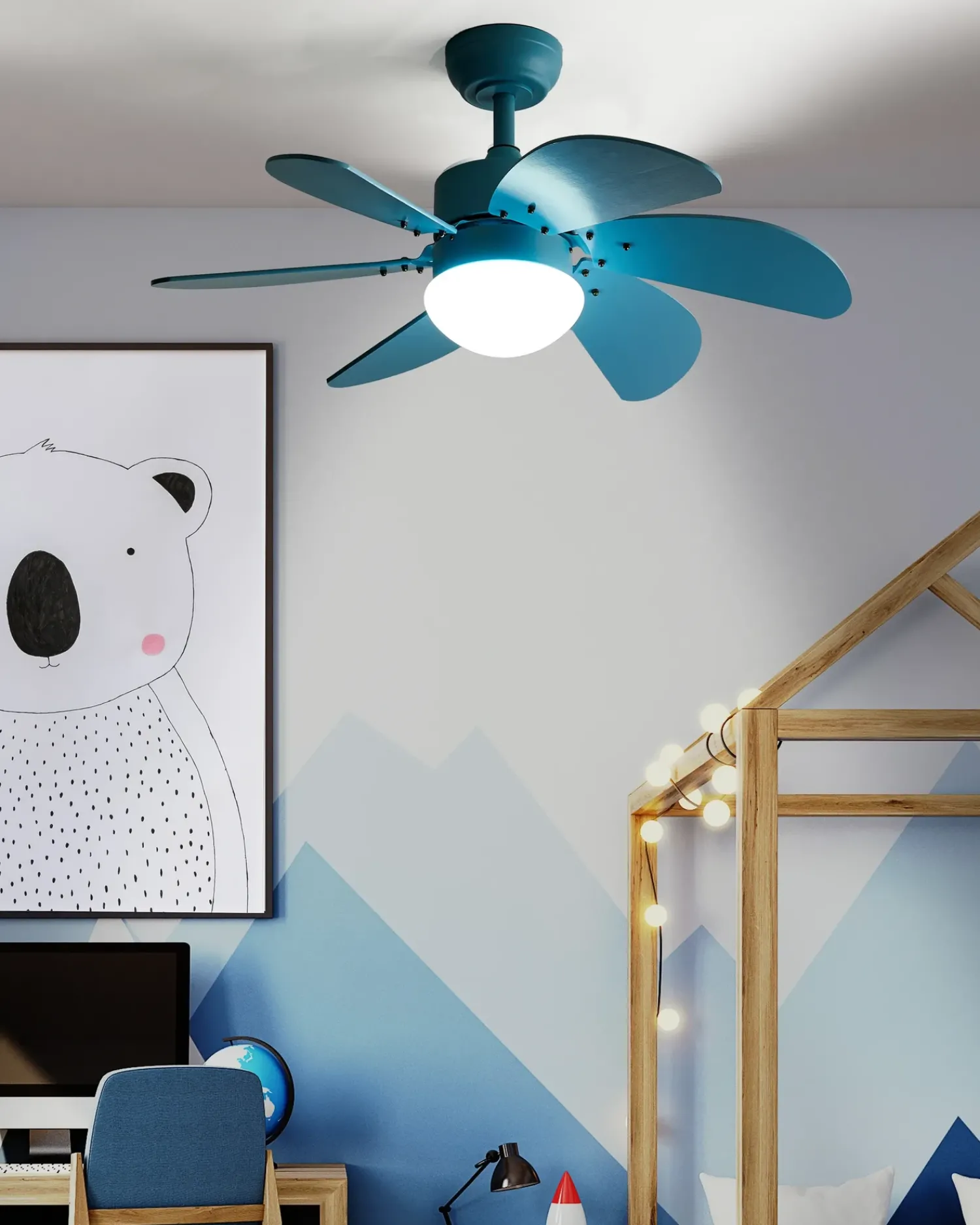 Best Beliani Ventilatore a soffitto con luce LOGAR con telecomando LED Blu
