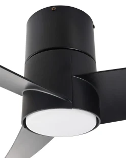 Best Beliani Ventilatore a soffitto con luce CANETE con telecomando LED Nero Bianco Nero