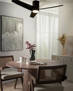 Best Beliani Ventilatore a soffitto con luce CANETE con telecomando LED Nero Bianco Nero