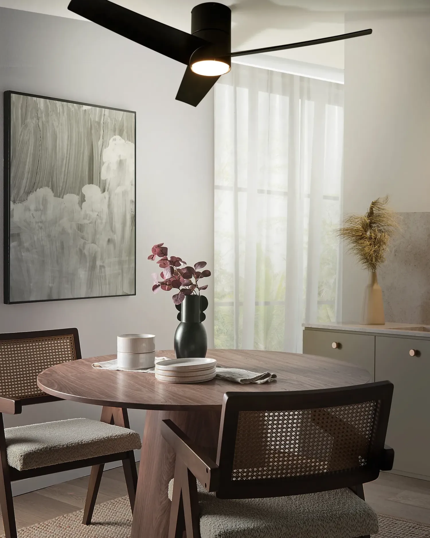 Best Beliani Ventilatore a soffitto con luce CANETE con telecomando LED Nero Bianco Nero