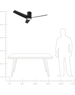 Best Beliani Ventilatore a soffitto con luce CANETE con telecomando LED Nero Bianco Nero