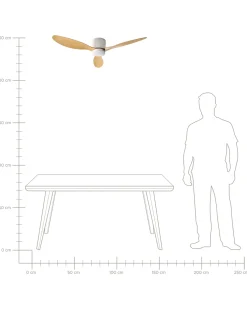 Discount Beliani Ventilatore a soffitto con luce VEMBAR con telecomando LED Marrone chiaro Bianco Marrone